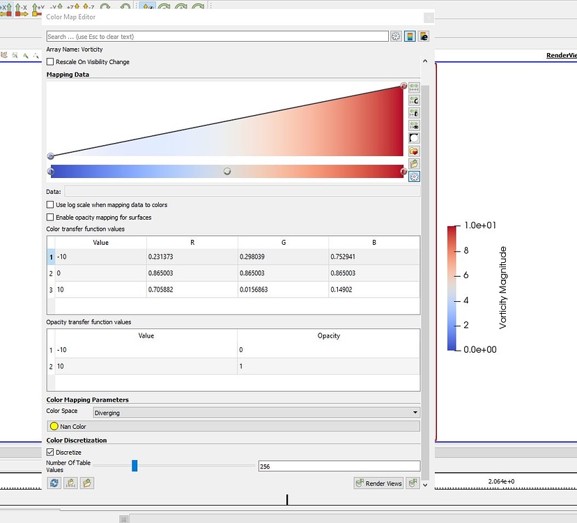 paraview custom color map