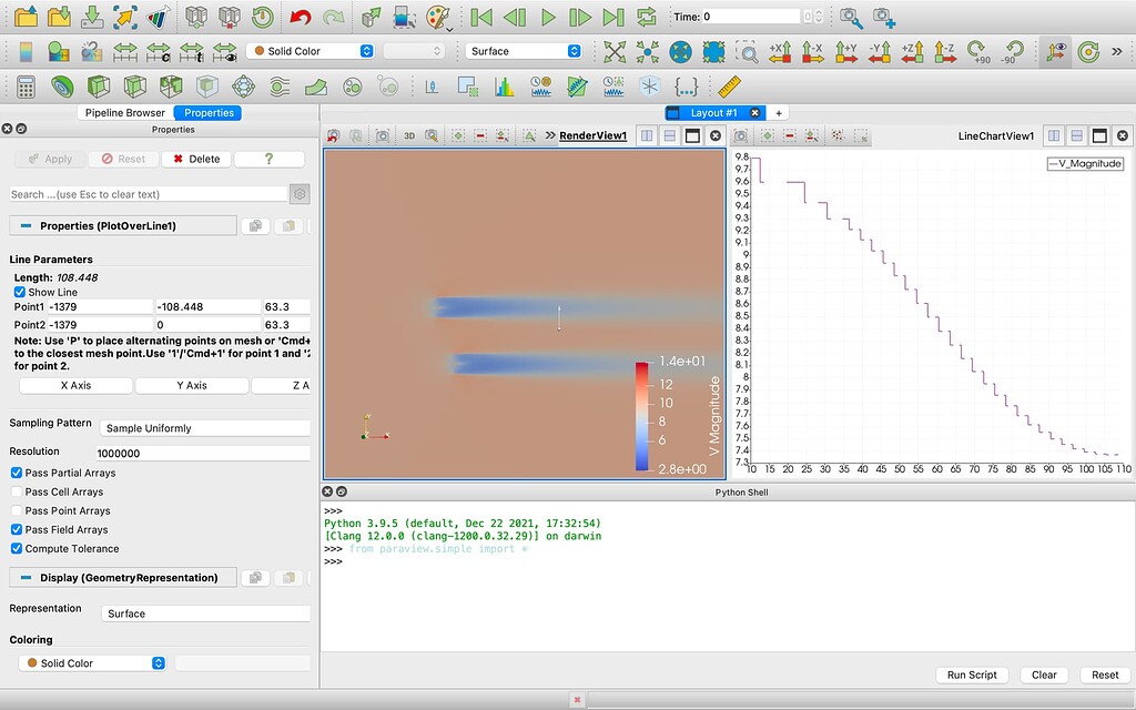 Plot Over Line have NaN values - ParaView Support - ParaView